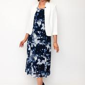 Via Vento Mam Mesh Dress and Bolero Set, Navy and White