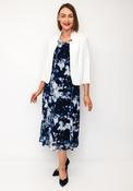 Via Vento Mam Mesh Dress and Bolero Set, Navy and White