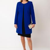 Via Veneto Round Neck Jacket, Blue