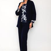 Via Veneto Jersey Jacket and Trousers Suit, Navy image