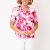 Via Veneto Sandy Floral V Neck Top, Pink image