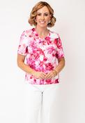 Via Veneto Sandy Floral V Neck Top, Pink image