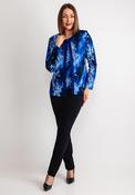Via Veneto Blue Abstract Print Jacket and Top Twinset, Cobalt Blue image