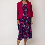 Via Veneto Mamy Printed Dress and Jacket Co-Ord, Pink