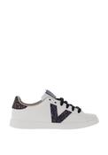 Victoria Women’s V Detail Glitter Trainers, Navy and White image
