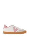 Victoria V Detail Gum Sole Trainers, White &amp; Rose image