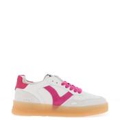 Victoria Gum Sole Trainers, White and Fuchsia