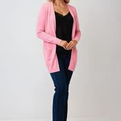 Vila Ril Long Open Knit Cardigan, Pink