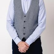 White Label Jasper Tapered Fit Houndstooth Waistcoat, Navy