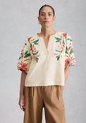 White Stuff Maeve Floral Embroidered Blouse, Ivory Multi image