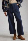 White Stuff Tia Cropped Wide Leg Jeans, Dark Denim image