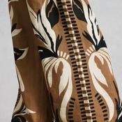 White Stuff Ally Linen Wide Leg Trousers, Brown Multi