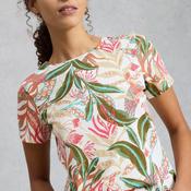 White Stuff Abbie Crew Neck T-Shirt, Ivory Multi