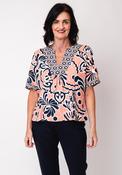 White Stuff Ash Printed Tunic Top, Coral image