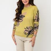 White Stuff Katie Floral Print Jumper, Green Multi image