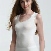 White Swan Sleeveless Thermal Brushed Cotton Vest, Ivory image