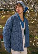 White Stuff Elodie Reversible Quilted Jacket, Blue Multi image