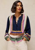 White Stuff Lana Printed Blouse, Navy image
