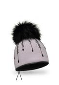 Willi Dik Handmade Embellished Pom Pom Hat, Grey image