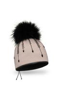 Willi Dik Handmade Embellished Pom Pom Hat, Stone image