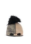 Willi Lanis Leopard Print Pom Pom Hat, Black image