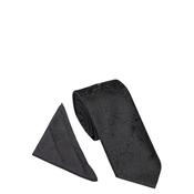 William Turner Wedding Paisley Tie &amp; Pocket Square, Black image