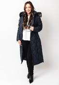 Danwear Windfield Quilted Hooded Long Coat, Navy image