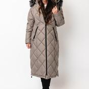 Danwear Windfield Quilted Hooded Long Coat, Grey