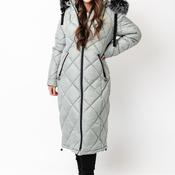 Danwear Windfield Quilted Hooded Long Coat, Green