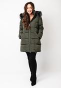 Danwear Padded Hooded Long Coat, Khaki Green image