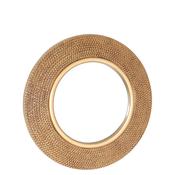 Fern Cottage Textured Round Mirror, Gold image