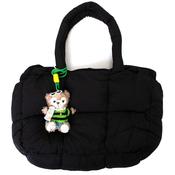 Zen Collection Puffer Zip Shopper Bag, Black
