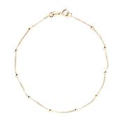 9 Carat Gold Ball &amp; Curb Chain Bracelet, Gold image