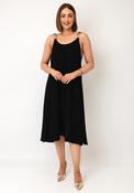 Serafina Collection One Size Midi with Strap Detail Dress, Black image