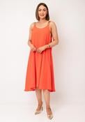 Serafina Collection One Size Midi with Strap Detail Dress, Orange image