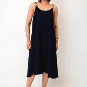 Serafina Collection One Size Midi with Strap Detail Dress, Navy