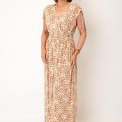 Serafina Collection Geometric Print Maxi Dress, Beige Multi image