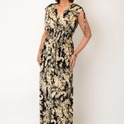 Serafina Collection One Size Botanic Print Maxi Dress, Black Multi image