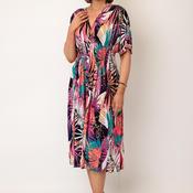 Serafina Collection One Size Abstract Print Midi Dress, Purple Multi image