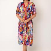 Serafina Collection One Size Abstract Print Midi Dress, Multi Coloured image