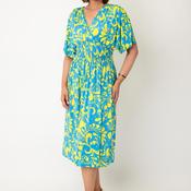Serafina Collection One Size Abstract Print Midi Dress, Blue Multi image