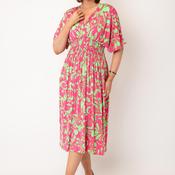 Serafina Collection One Size Abstract Print Maxi Dress, Pink Multi image