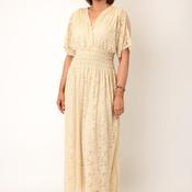 Serafina Collection One Size Lace Maxi Dress, Beige