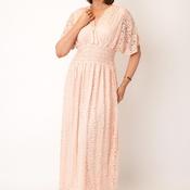 Serafina Collection One Size Lace Maxi Dress, Pink