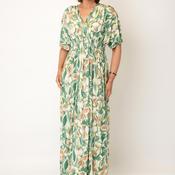 Serafina Collection One Size Botanical Print Maxi Dress, Green Multi image