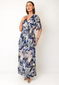 Serafina Collection One Size Floral Print Maxi Dress, Blue Multi image