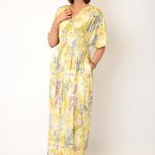 Serafina Collection One Size Floral Print Maxi Dress, Yellow Multi image