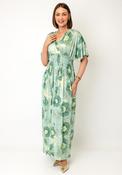 Serafina Collection One Size Floral Print Maxi Dress, Green Multi image