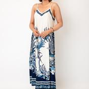 Serafina Collection One Size Vintage Print Midi Dress, Navy Multi image