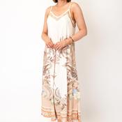 Serafina Collection One Size Vintage Print Midi Dress, Cream Multi image